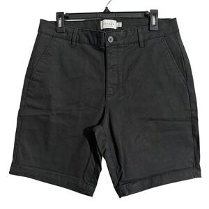 Topman Black Chino Shorts Mens Size 32‎ Flat Front Casual Cotton Blend